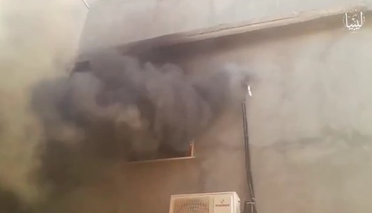 The house being set on fire (Akhbar al-Muslimeen, December 4, 2019) 