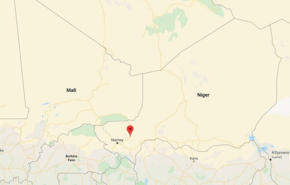 The town of Inates, where the Niger army camp was attacked (Google Maps) 