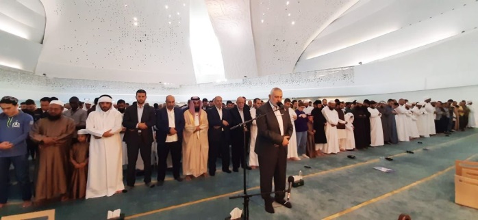 Isma'il Haniyeh lors de la prière du vendredi à Doha, Qatar (Filastin al-A'an, 27 décembre 2019) 