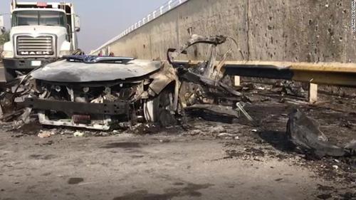 The remains of Soleimani’s car following the U.S. strike (Fararu, January 3, 2020).