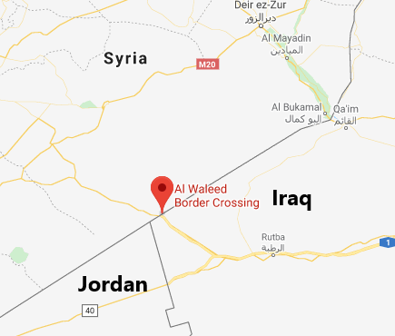 Point de passage d'Al-Walid, entre l'Irak et la Syrie (Google Maps) 