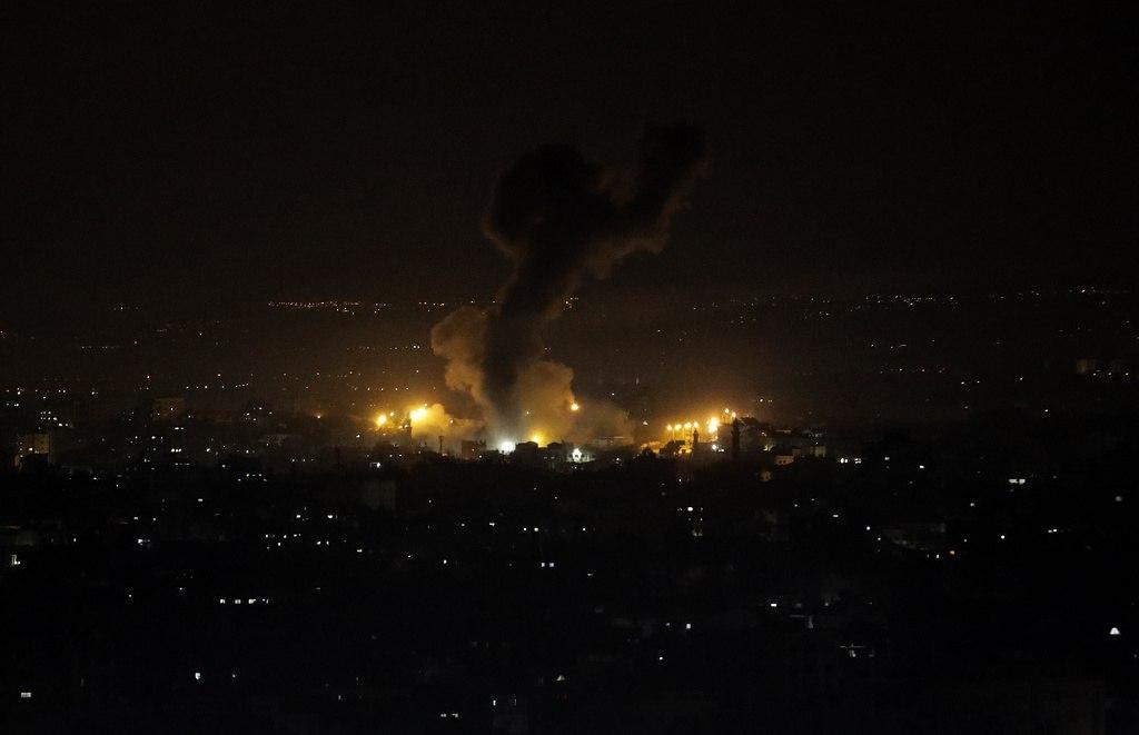 IDF aircraft attack in the Gaza Strip (Palinfo Twitter account, January 16, 2020).