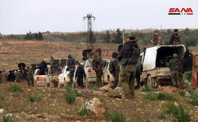 Convoi de l'armée syrienne dans la région à l'Ouest d'Alep (SANA, 16 février 2020)