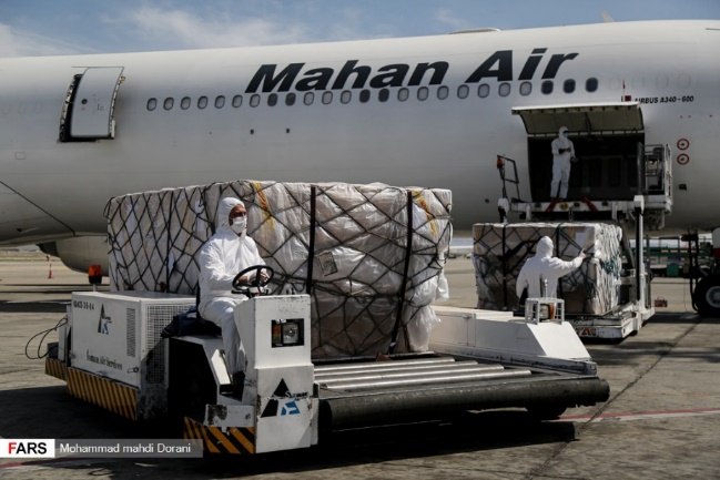 Transfer of medical equipment by Mahan Air (Fars, March 20, 2020).