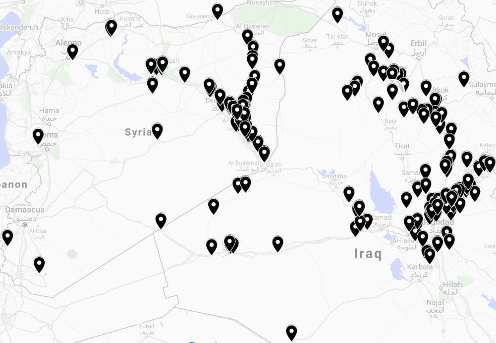 ISIS’s areas of activity in Syria and Iraq since early January until late March 2020 (@azelin, Aaron Zelin’s Twitter account, April 1, 2020)