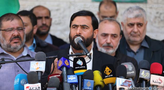 Musheir al-Masri speaking at the rally (al-Araby al-Jadeed, April 16, 2020).