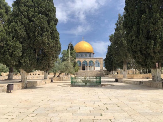 רחבת הר הבית ריקה ממתפללים מוסלמים ביום שישי האחרון.