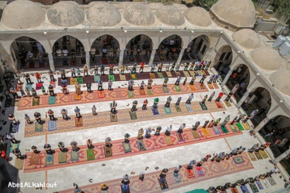 Friday prayer in the al-Sayid Hashem mosque in Gaza City (Shehab Facebook page, May 29, 2020). 