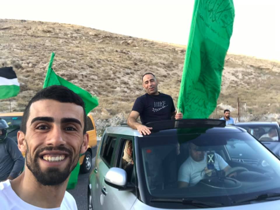 Ahmed Erekat à la réception tenue à Abu Dis pour le responsable du Hamas Musheir Halabiya (Page Facebook d'Ahmed Erekat, 11 juillet 2019)