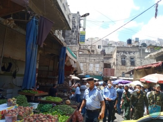 The Palestinian security apparatuses patrol the markets in Nablus (website of the PA police, July 9, 2020).