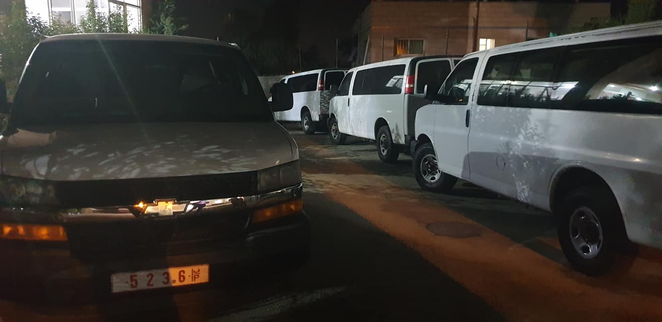 The vehicles donated to the Taffuh local municipality (Facebook page of Samer al-Sharawi, July 15, 2020). 