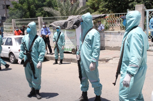 The drill in Gaza City (website of the ministry of health in Gaza, July 19, 2020).