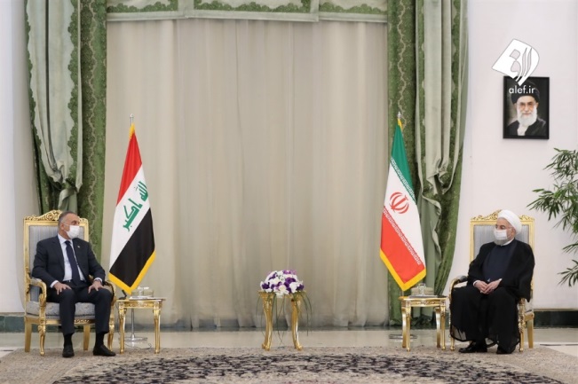 The meeting of the Iraqi prime minister with the Iranian president (Fars, July 21, 2020).