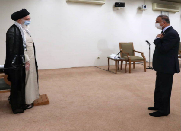 The meeting between the Iraqi prime minister and supreme leader of Iran (the website of the supreme leader, July 21, 2020).