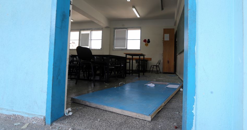 Damage done to the UNRWA school (Palinfo, August 13, 2020).