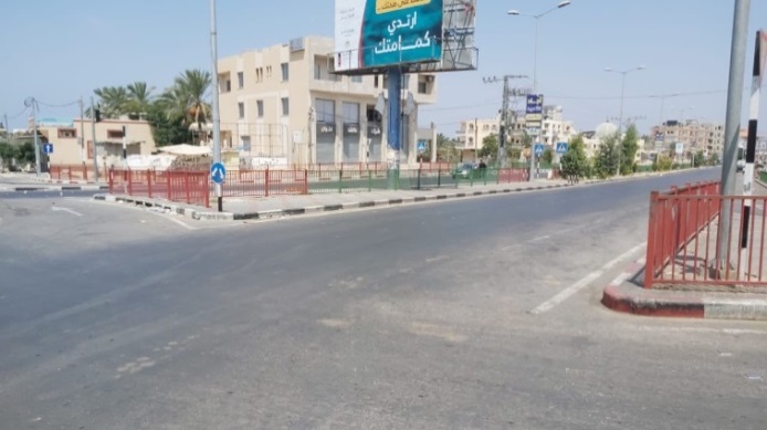 Empty streets in Gaza City (Facebook page of the ministry of the interior in Gaza, August 30, 2020)