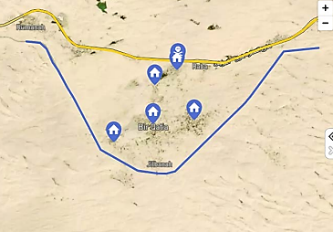 Les cinq villages occupés par l'Etat islamique le 21 juillet 2020. Le plus haut est le village de Rabi'a, près duquel l'Etat islamique a mené une attaque majeure contre le camp de l'armée égyptienne (Mada Masr, 27 juillet 2020). 