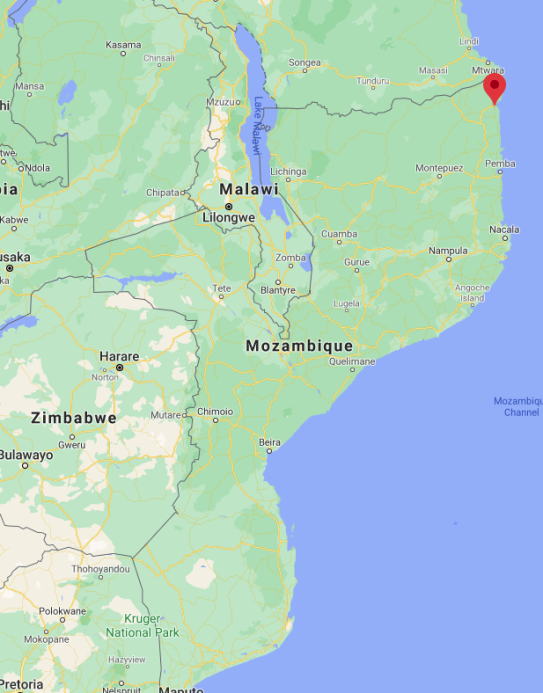 Le port de Mocimboa da Praia, dans le Nord-Est du Mozambique, près de la frontière tanzanienne (Google Maps)