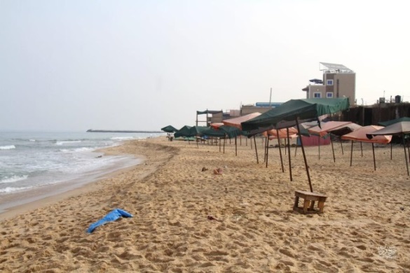 The empty Gaza beach (Twitter account of Saleh Qarmut, September 3, 2020).