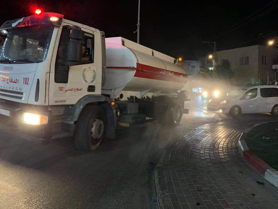 Disinfecting Bayt Furiq (Civil Defense Facebook page, September 4, 2020).