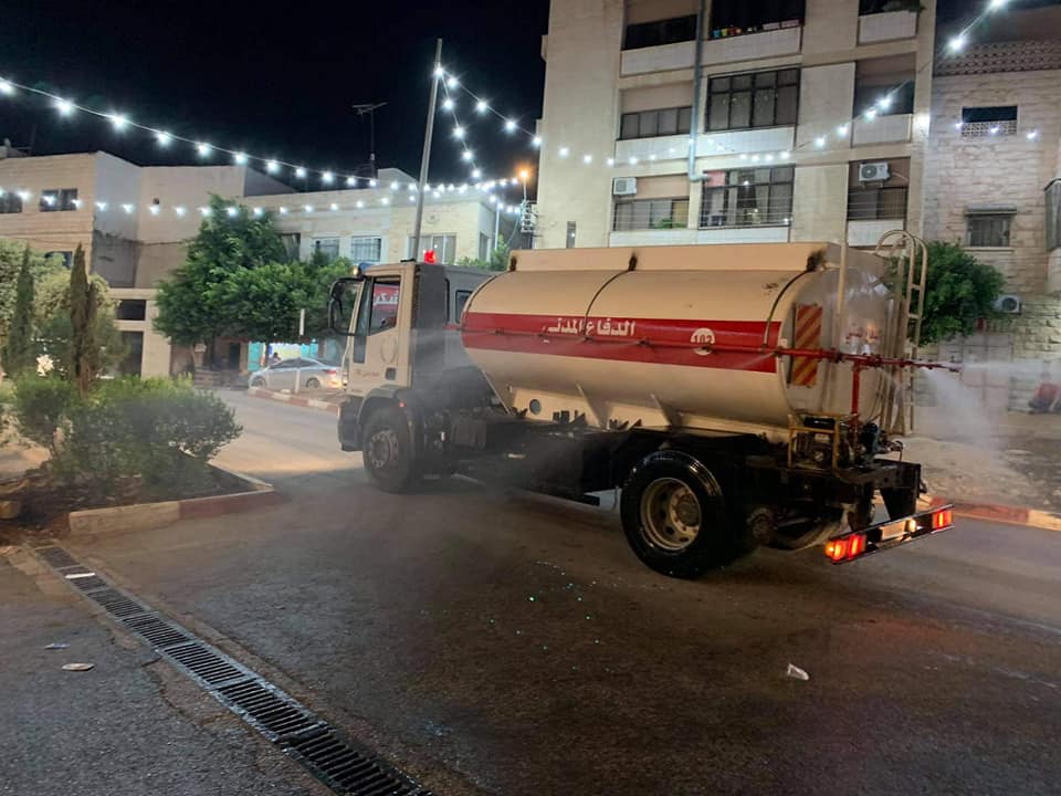 Disinfecting Bayt Furiq (Civil Defense Facebook page, September 4, 2020).