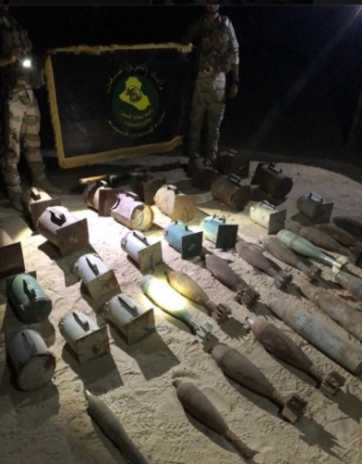 IEDs and ammunition located in the area of Hit (Facebook page of the Iraqi Defense Ministry, September 4, 2020) 