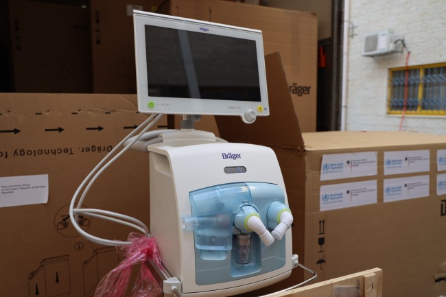  Ventilators donated by Germany (Facebook page of the ministry of health in Ramallah, October 27, 2020). 