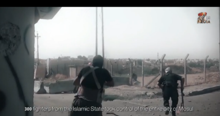 Archival footage of ISIS operatives during the takeover of the city of Mosul. 