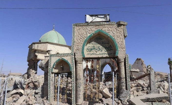 The ruins of the Great Mosque of Mosul (shafaqna.com, June 27, 2020). 