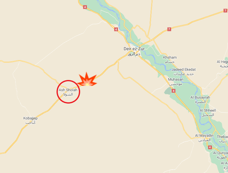 Site of the attack against the bus near Ash-Shola (Google Maps)