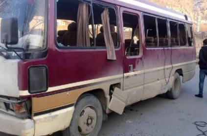 The bus targeted by an ISIS IED in Kabul (TOLO News, Afghan news website, Kabul, December 28, 2020) 