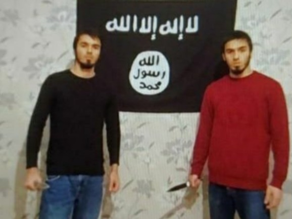 Two ISIS operatives who carried out the stabbing attack (Geopolog@Geopolog Twitter account, January 2, 2021)