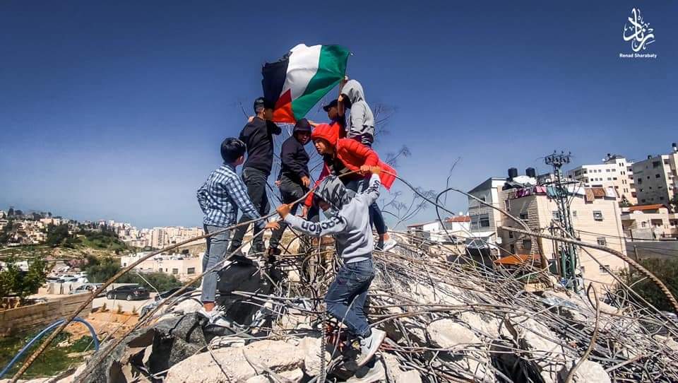 Ruins of the house of the Alian family in Issawiya (Palinfo Twitter account, February 26, 2021). 