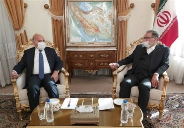 The meeting between the Iraqi minister of foreign affairs and the secretary of the Supreme National Security Council of Iran (Tasnim, February 27, 2021)