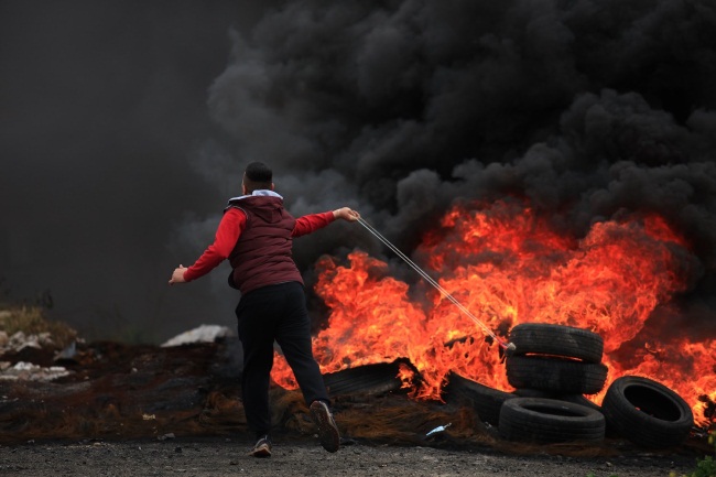 Confrontations between the IDF and Palestinians during the weekly riots in Kafr Qaddum, east of Qalqilya (Wafa, March 12, 2021).