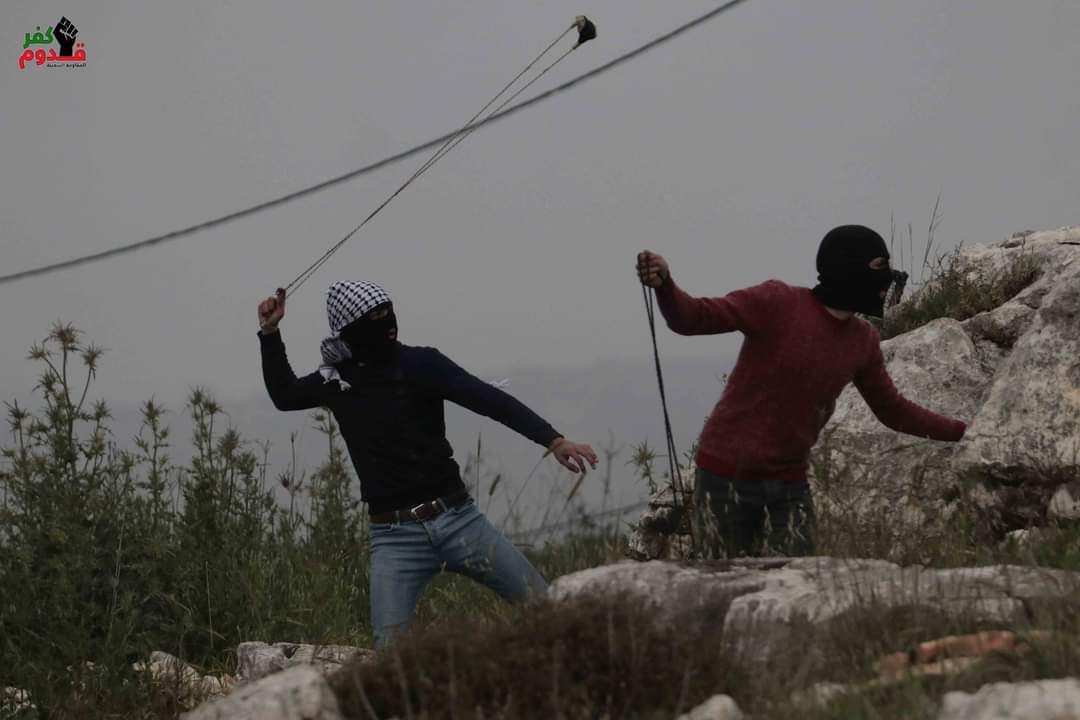 The weekly Palestinian riot in the village of Kafr Qadoum (east of Qalqilya) (Fatah Facebook page, April 2, 2021).