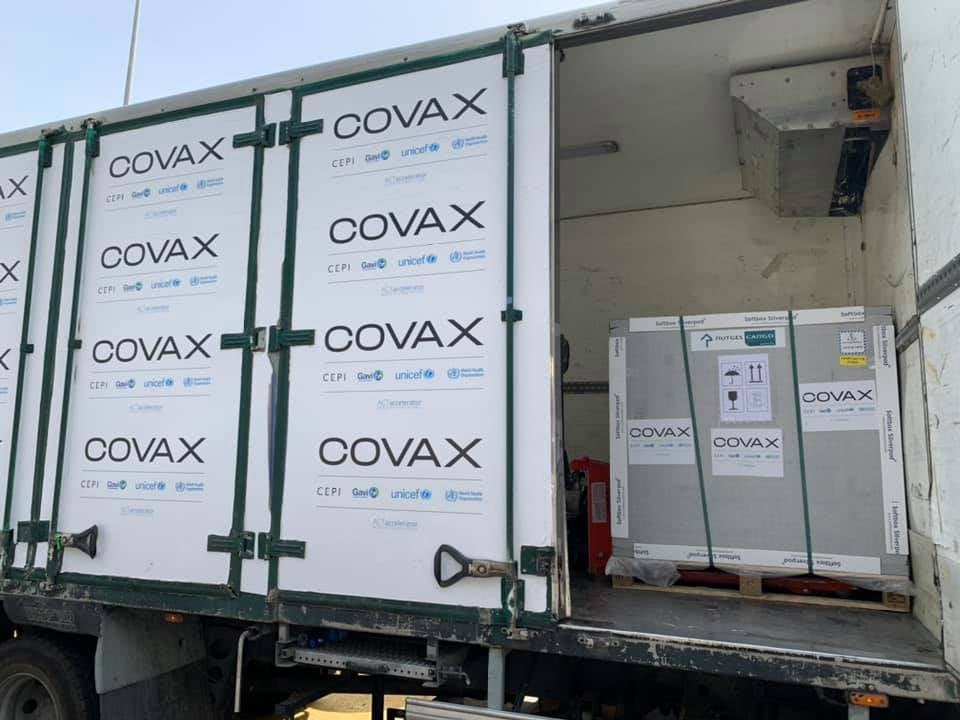  The second installment of coronavirus vaccines delivered by COVAX (ministry of health in Ramallah Facebook page, April 19, 2021).