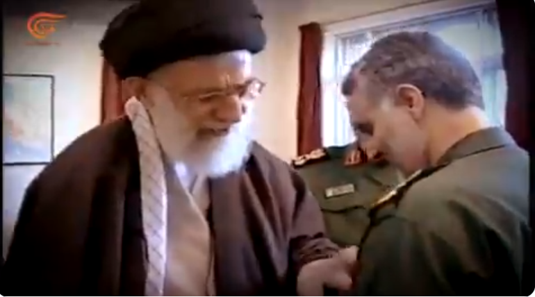 Qassem Soleimani and Ali Khamenei.