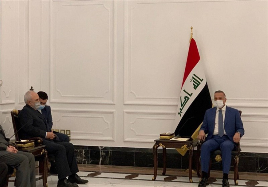 The meeting between the Iranian foreign minister and the Iraqi prime minister. Source: Tasnim, April 26