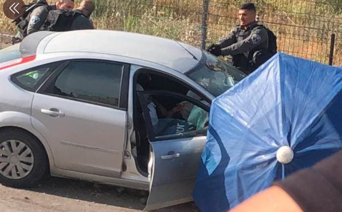 The scene of the vehicular ramming attack in Sheikh Jarrah in east Jerusalem. 