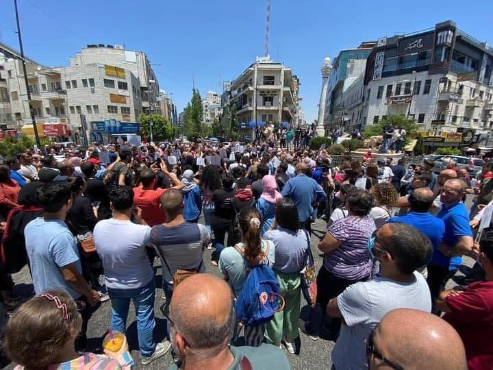 Protest demonstrations in Ramallah (Palinfo Twitter account, June 24 and 26, 2021).