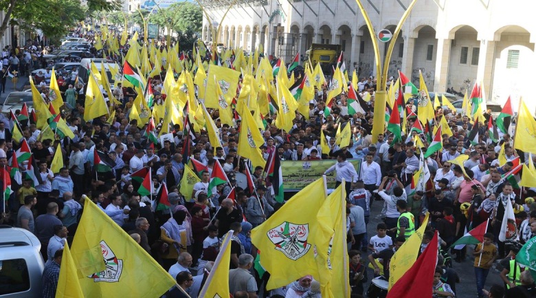 Demonstrations in support of Mahmoud Abbas, organized by Fatah in Hebron (right) and Bethlehem (left) (Wafa, July 3, 2021).