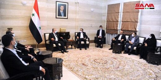 The meeting of the Iranian parliamentary delegation with the Syrian Prime Minister, Arnous. (SANA, July 9)