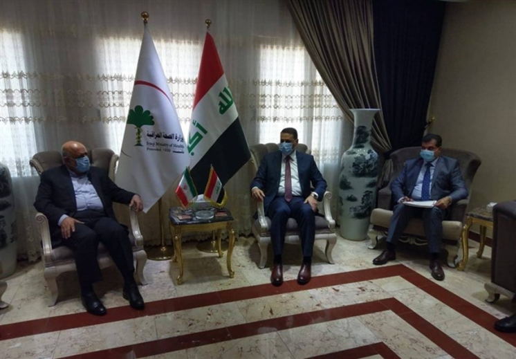 The meeting between the Iraqi deputy minister of health and Iranian ambassador to Iraq. (Tasnim, July 11)