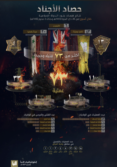 The infographic detailing ISIS’s activity (Al-Naba' weekly, Telegram, August 12, 2021)