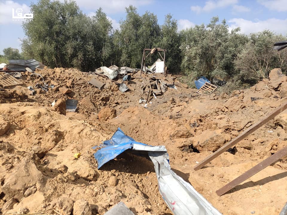 Site attacked by the IDF (Safa Facebook page, August 29, 2021).