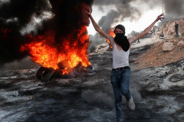 Palestinians riot in Jabal Sabih (near the Eviatar outpost, south of Nablus) (Palinfo Twitter account, September 10, 2021).