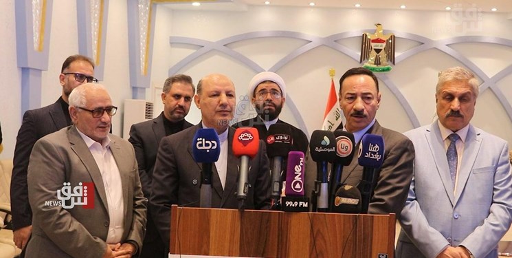 The press conference of the Iranian consul general to Erbil together with the governor of Ninewa province. Source: Fars, September 2