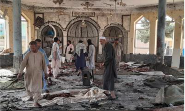 Documentation of the attack on the mosque in Kunduz (Al-Na'im News, October 9, 2021; Al-Madar, October 8, 2021)