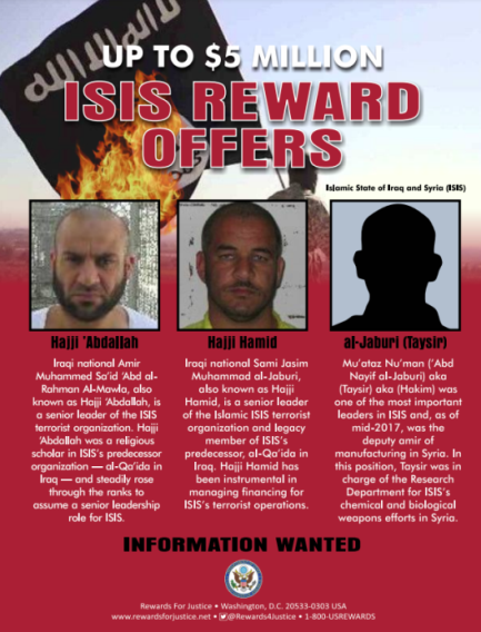 Sami Jassem (center) as he appeared on the US Department of the Treasury’s wanted list (US Department of the Treasury website, October 10, 2021)